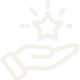 Hand holding a star icon.
