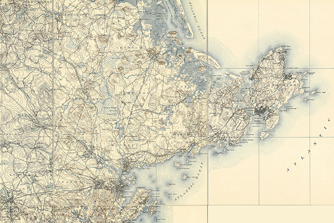 Old map of Massachusetts.